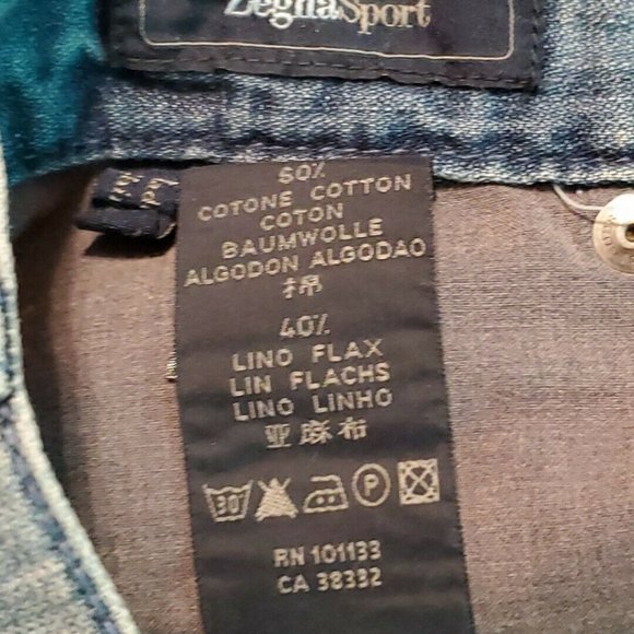 Zegna Sport Size 36 Mens Jeans Blue Denim Relaxed Fit Cotton Casual Cotton Flax - Picture 5 of 12